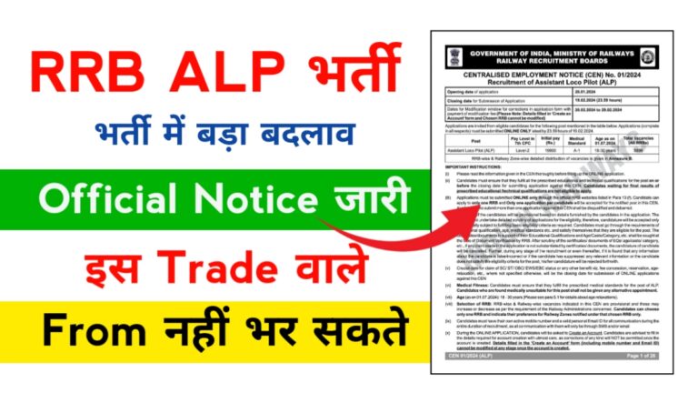 RRB ALP New Recruitment Changes
